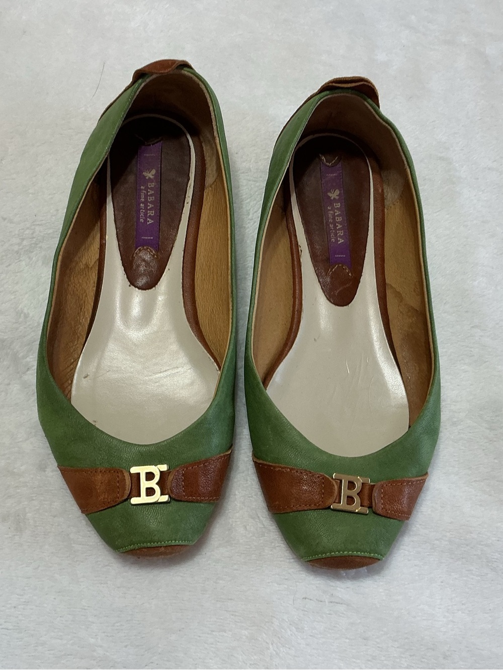 Babara Ballet Flats with Brown Trim Size 6.5 (Korean 235)